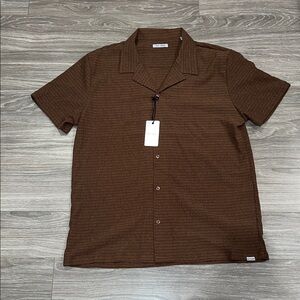 Men's Brown Short Sleeve Shirt